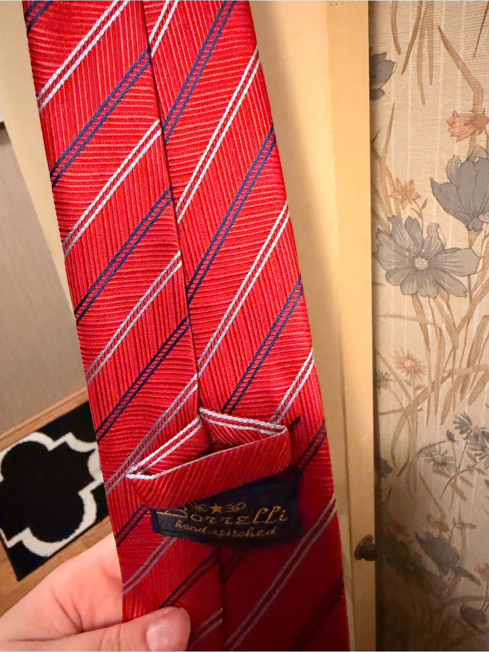 Classic Red Diagonal Stripe Tie — Sleek Professional Look - Picture 6 of 7